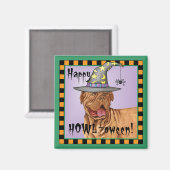 Dogue de Bordeaux Hexe Magnet (Vorderseite/Rückseite)