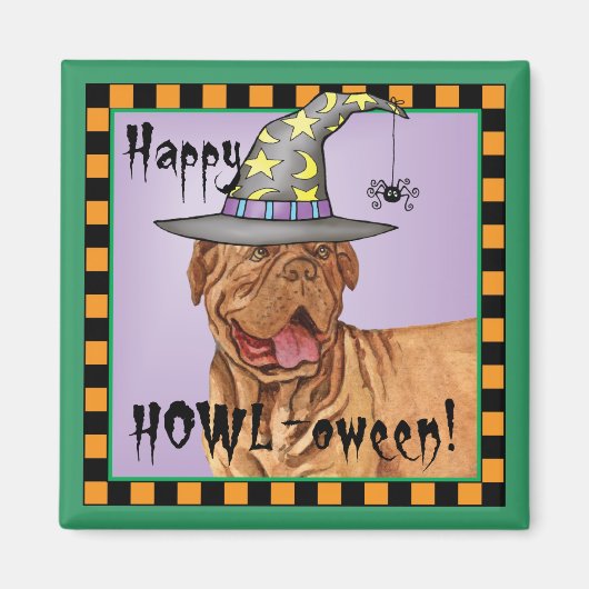 Dogue de Bordeaux Hexe Magnet (Vorne)