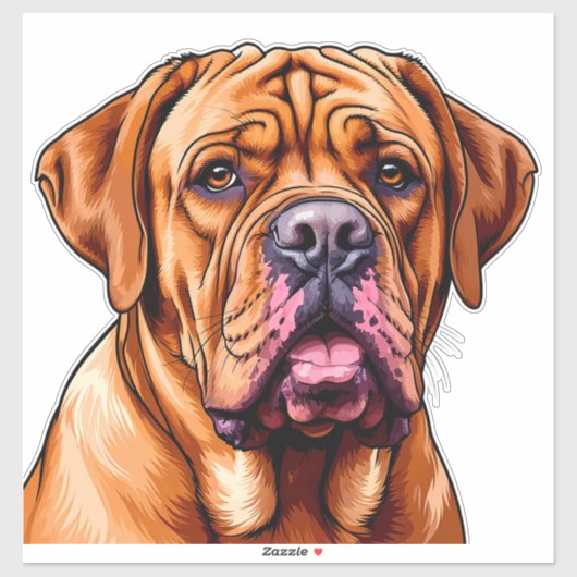 Dogue de Bordeaux Hund Aufkleber (Blatt)