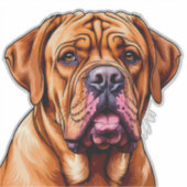 Dogue de Bordeaux Hund Aufkleber (Vorderseite)
