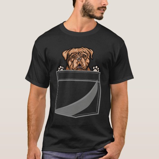 Dogue de Bordeaux In A Pocket T-Shirt (Vorderseite)