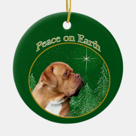 Dogue de Bordeaux Keramik Ornament (Vorne)