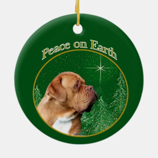 Dogue de Bordeaux Keramik Ornament (Hinten)