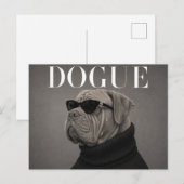 Dogue de Bordeaux Luxus-Mode-Editorial Postkarte (Vorne/Hinten)