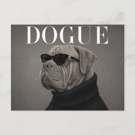 Dogue de Bordeaux Luxus-Mode-Editorial Postkarte (Vorderseite)