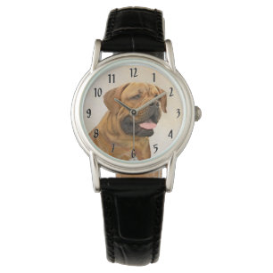Dogue de Bordeaux Malerei - Niedliche Original Dog Armbanduhr