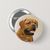 Dogue de Bordeaux Malerei - Niedliche Original Dog Button (Vorne & Hinten)