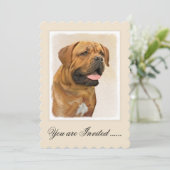 Dogue de Bordeaux Malerei - Niedliche Original Dog Einladung (Stehend Vorderseite)