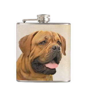 Dogue de Bordeaux Malerei - Niedliche Original Dog Flachmann