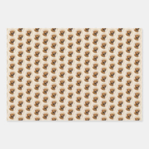 Dogue de Bordeaux Malerei - Niedliche Original Dog Geschenkpapier Set