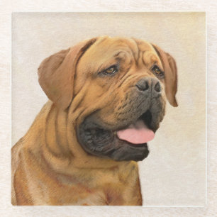 Dogue de Bordeaux Malerei - Niedliche Original Dog Glasuntersetzer