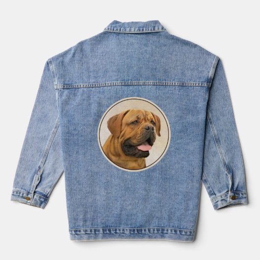 Dogue de Bordeaux Malerei - Niedliche Original Dog Jeansjacke (Rückseite)