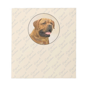 Dogue de Bordeaux Malerei - Niedliche Original Dog Notizblock