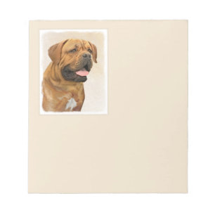 Dogue de Bordeaux Malerei - Niedliche Original Dog Notizblock
