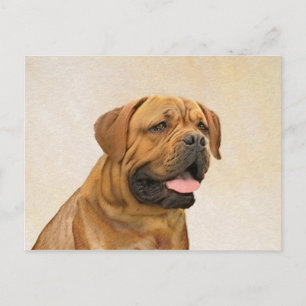 Dogue de Bordeaux Malerei - Niedliche Original Dog Postkarte