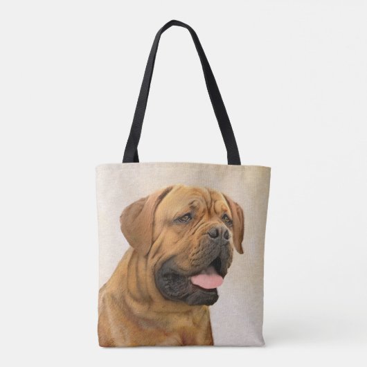 Dogue de Bordeaux Malerei - Niedliche Original Dog Tasche (Rückseite)