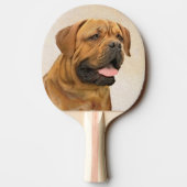 Dogue de Bordeaux Malerei - Niedliche Original Dog Tischtennis Schläger (Rückseite)