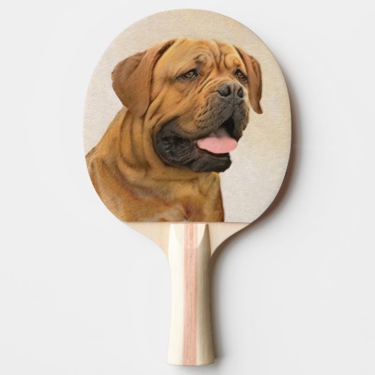 Dogue de Bordeaux Malerei - Niedliche Original Dog Tischtennis Schläger (Vorderseite)