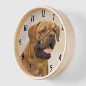 Dogue de Bordeaux Malerei - Niedliche Original Dog Uhr (Winkel)