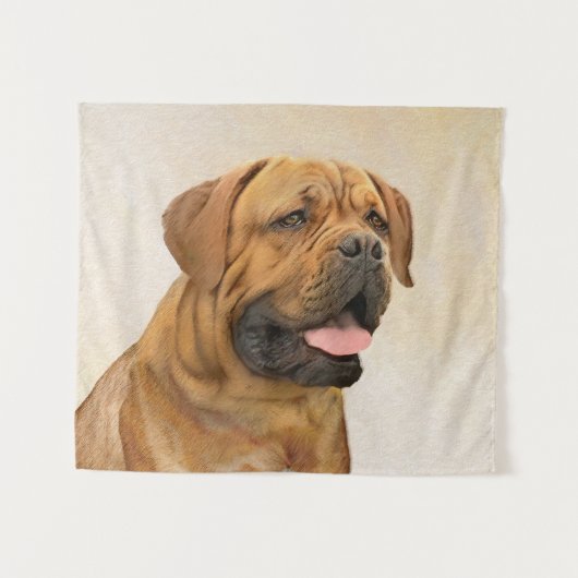 Dogue de Bordeaux Malerei - Niedliche Original Dog Wandteppich (Vorderseite (Horizontal))