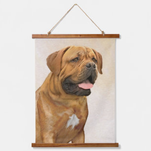 Dogue de Bordeaux Malerei - Niedliche Original Dog Wandteppich Mit Holzrahmen