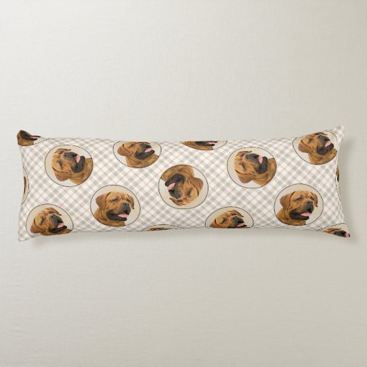 Dogue de Bordeaux Malerei Original Haustier Hund K Seitenschläferkissen (Rückseite)