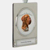 Dogue de Bordeaux Mama 2 Banner-Ornament Silber (Rechts)