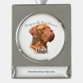 Dogue de Bordeaux Mama 2 Banner-Ornament Silber (Vorderseite)