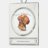 Dogue de Bordeaux Mama 2 Banner-Ornament Silber (Links)