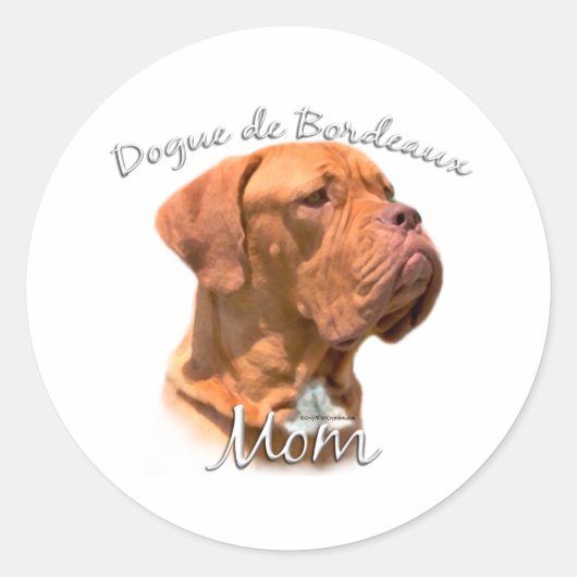 Dogue de Bordeaux Mama 2 Runder Aufkleber (Vorderseite)