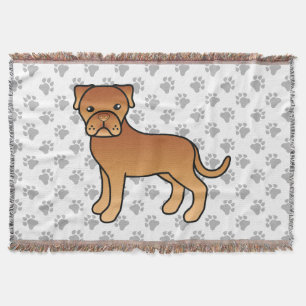 Dogue De Bordeaux Niedlicher Cartoon Dog Decke