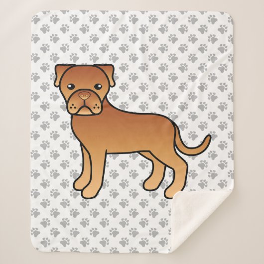 Dogue De Bordeaux Niedlicher Cartoon Dog Sherpadecke (Vorderseite)