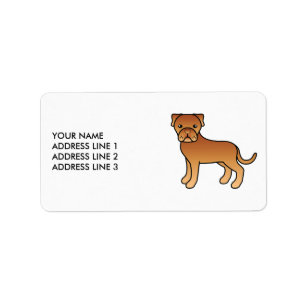 Dogue De Bordeaux Niedlicher Cartoon Dog & Text Adressaufkleber