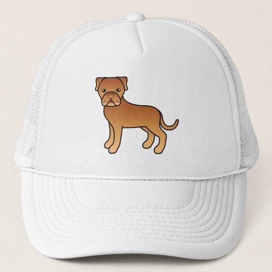 Dogue De Bordeaux Niedlicher Cartoon Dog Truckerkappe (Vorderseite)