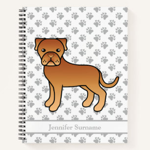 Dogue De Bordeaux Niedlicher Cartoon-Hund und benu Notizblock