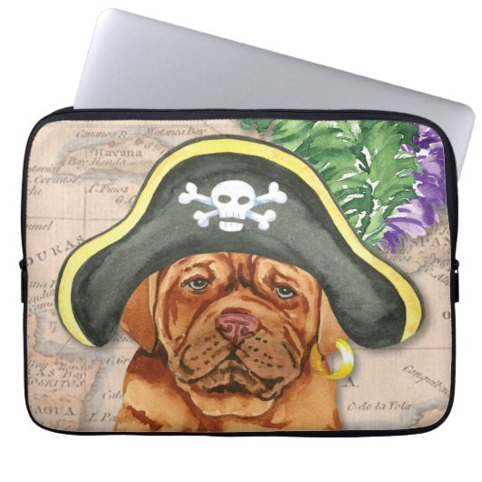 Dogue de Bordeaux Pirate Laptopschutzhülle (Vorderseite)