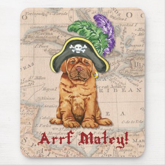 Dogue de Bordeaux Pirate Mouse Pad Mousepad (Vorne)