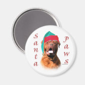 Dogue de Bordeaux Santa Paws Magnet (Vorderseite/Rückseite)