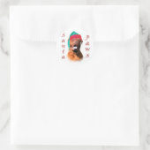Dogue de Bordeaux Santa Paws Runder Aufkleber (Tasche)
