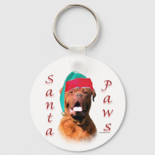 Dogue de Bordeaux Santa Paws Schlüsselanhänger