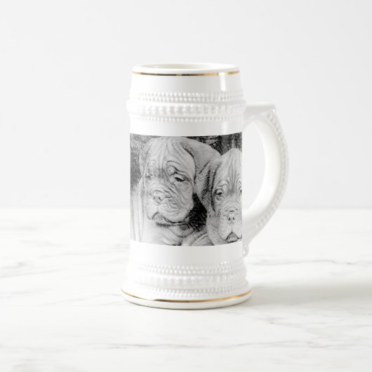Dogue de bordeaux Stein Bierglas (VorderseiteRechts)