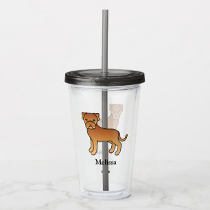 Dogue De Bordeaux Süße Cartoon-Hund & Name Acryltrinkbecher