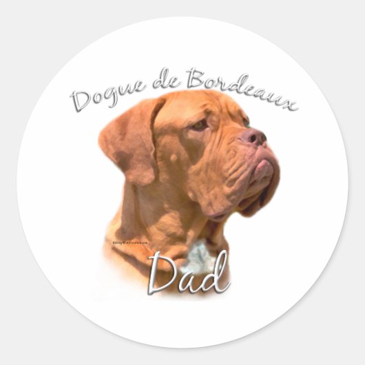 Dogue de Bordeaux Vater 2 Runder Aufkleber (Vorderseite)