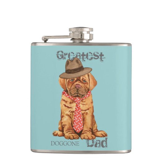 Dogue de Bordeaux Vater Flachmann (Vorderseite)