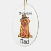 Dogue de Bordeaux Vater Keramik Ornament (Links)