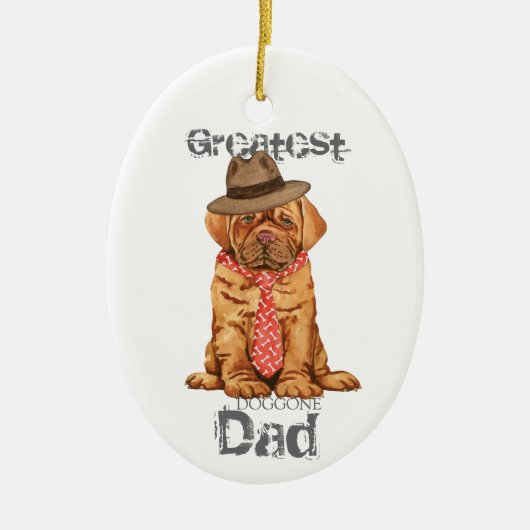 Dogue de Bordeaux Vater Keramik Ornament (Vorne)