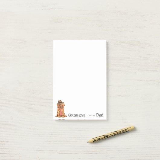 Dogue de Bordeaux Vater Post-it Klebezettel (Auf Schreibtisch)