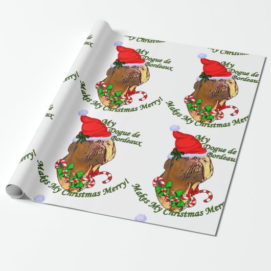 Dogue de Bordeaux Weihnachten Geschenkpapier (Ungerollt)