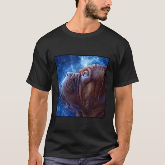 Dogue de Bordeaux Weltraum T-Shirt (Vorderseite)