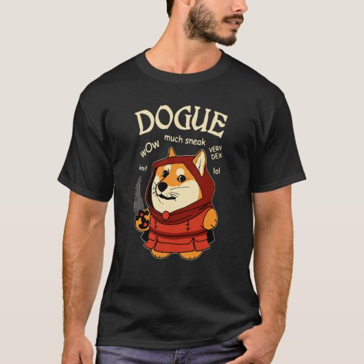 Dogue the Dog Rogue Tabletop Game Nerdy Geeky T-Shirt (Vorderseite)